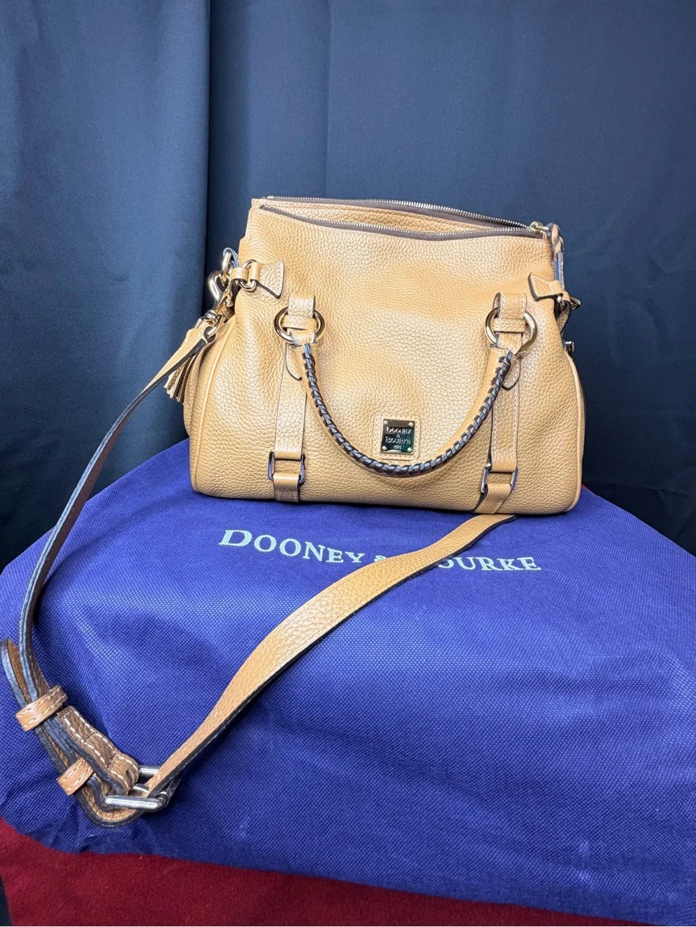 Dooney & Bourke Toffee Pebbled Leather Florentine Satchel